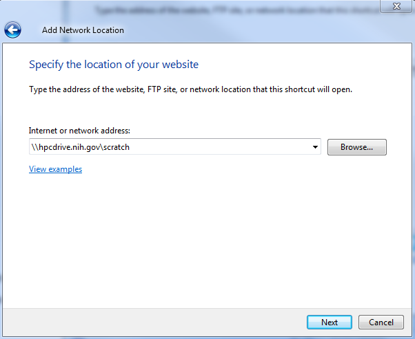 specify location